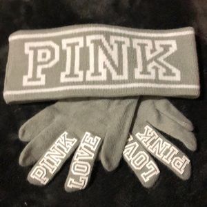 PINK headband and glove set